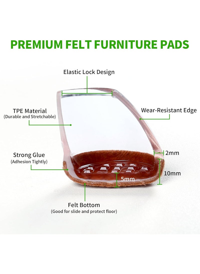 24 قطعة أغطية واقية لأرجل الكراسي شفافة للأرضيات، مناسبة لأرجل الكراسي المائلة بزاوية 15-25°، مضادة للخدش ومانعة للضوضاء (الحجم من 0.8" إلى 1.1") - Image 3